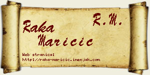 Raka Maričić vizit kartica